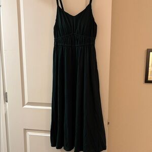 Soma dark green Midi Dress with Straps